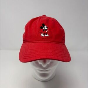 Disney Mickey Mouse Red Baseball Cap Adjustable Dad Hat Embroidered